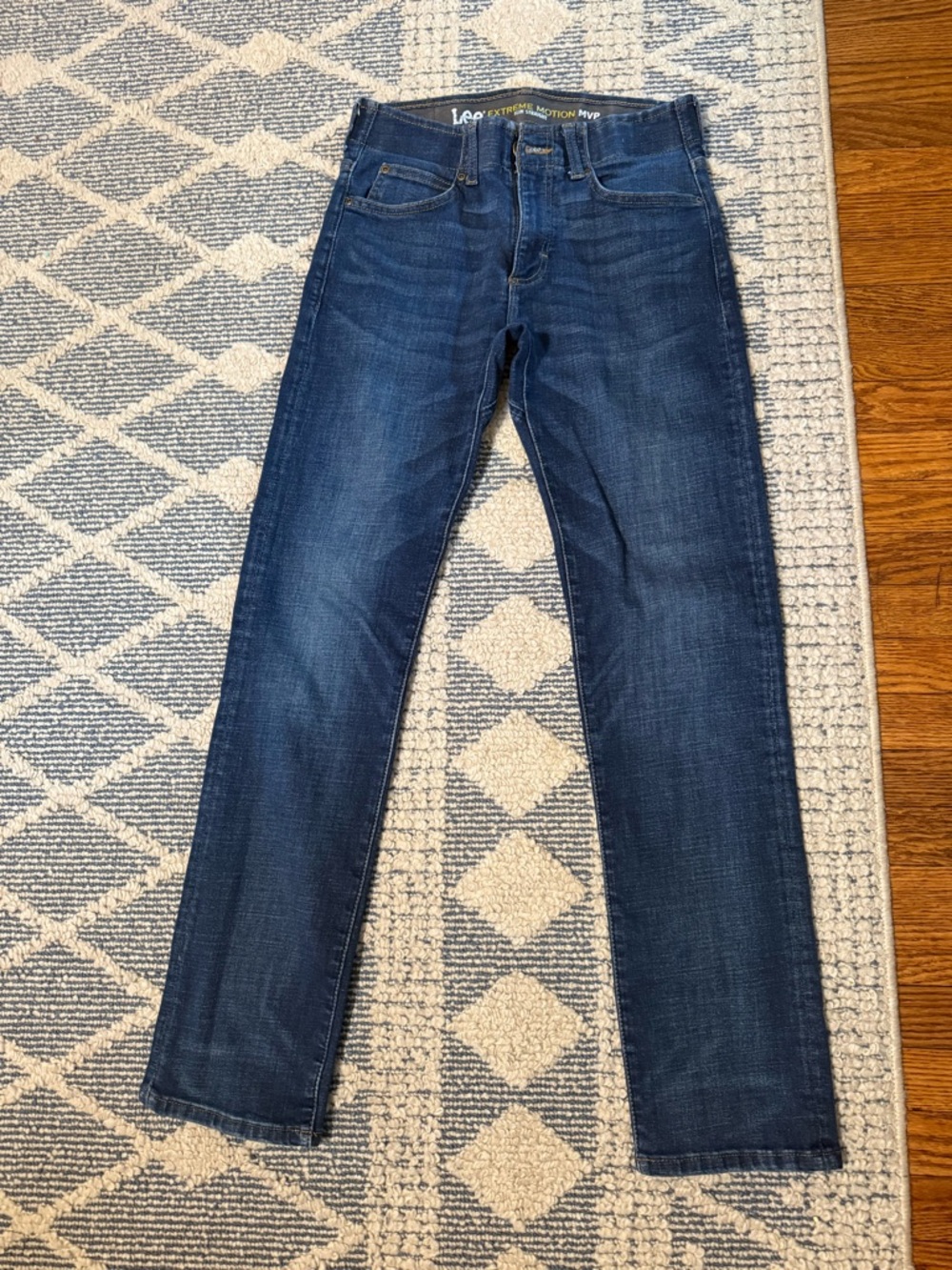 Lee Men's Straight Jeans in Dark Blue Wash